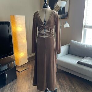 AFRM brown/gold dress